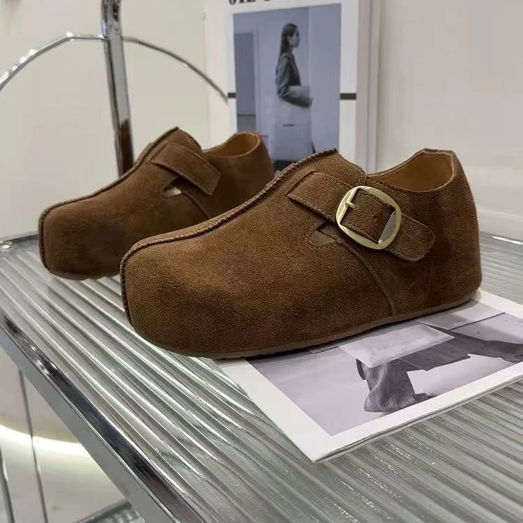 厚底加绒女2025新款秋冬复古百搭勃肯鞋  pdl 2668-3