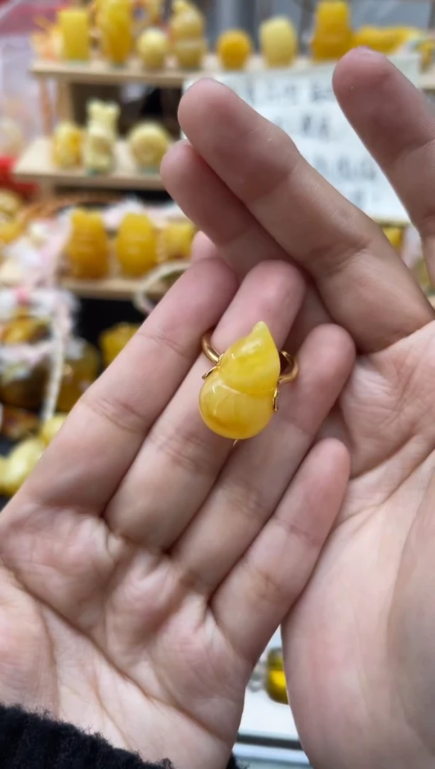 琥珀银S925镶嵌珠宝奇石059琥珀蜜蜡微瑕