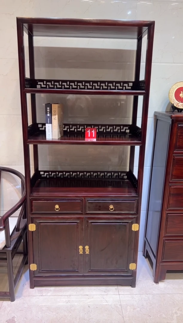 黑酸枝木类成套家具虎*大书柜