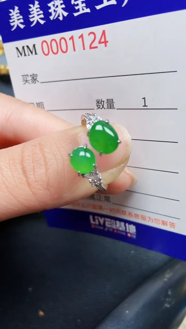 翡翠银S925镶嵌颈饰1124