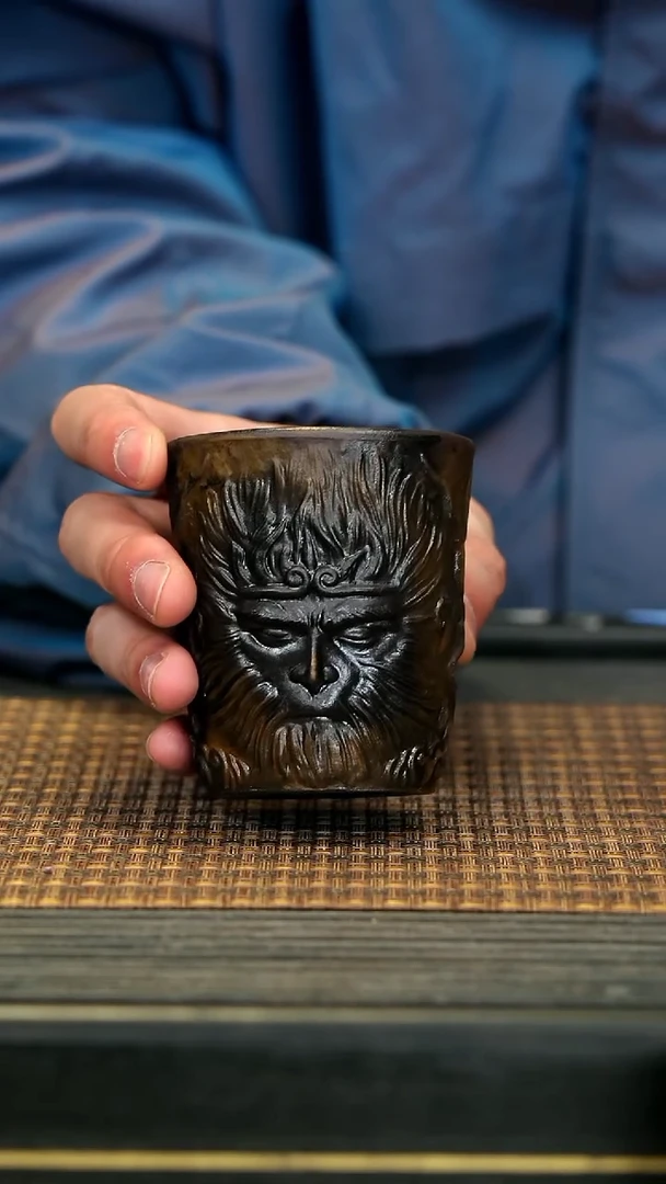 【闪购商品】紫砂茶壶10黑悟空 柴烧杯