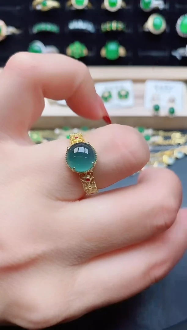 【闪购商品】翡翠戒指银S925镶嵌50805