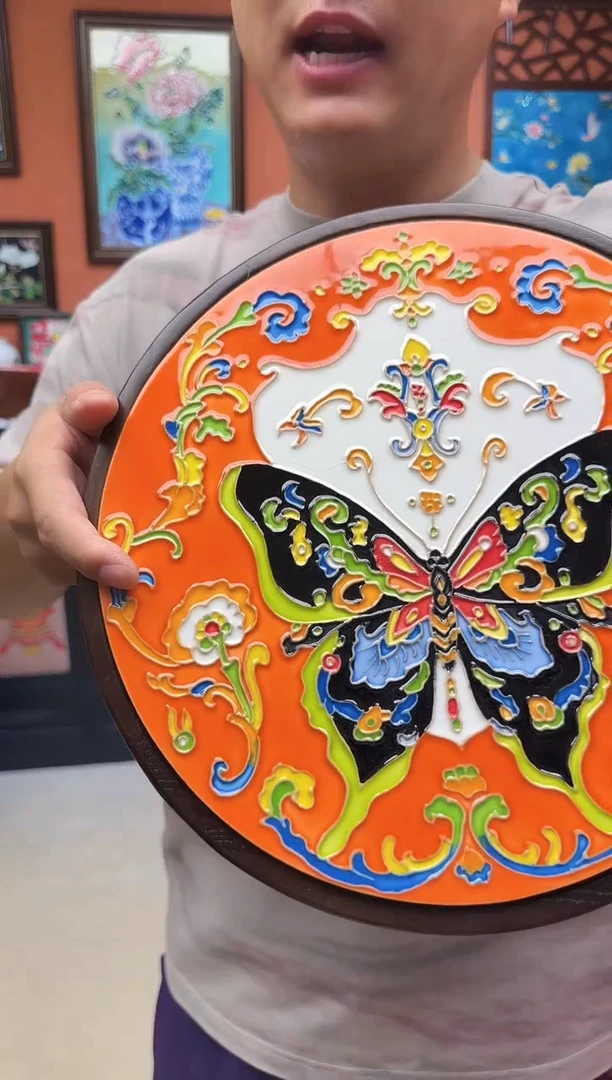 陶瓷33转盘 黄蝴蝶