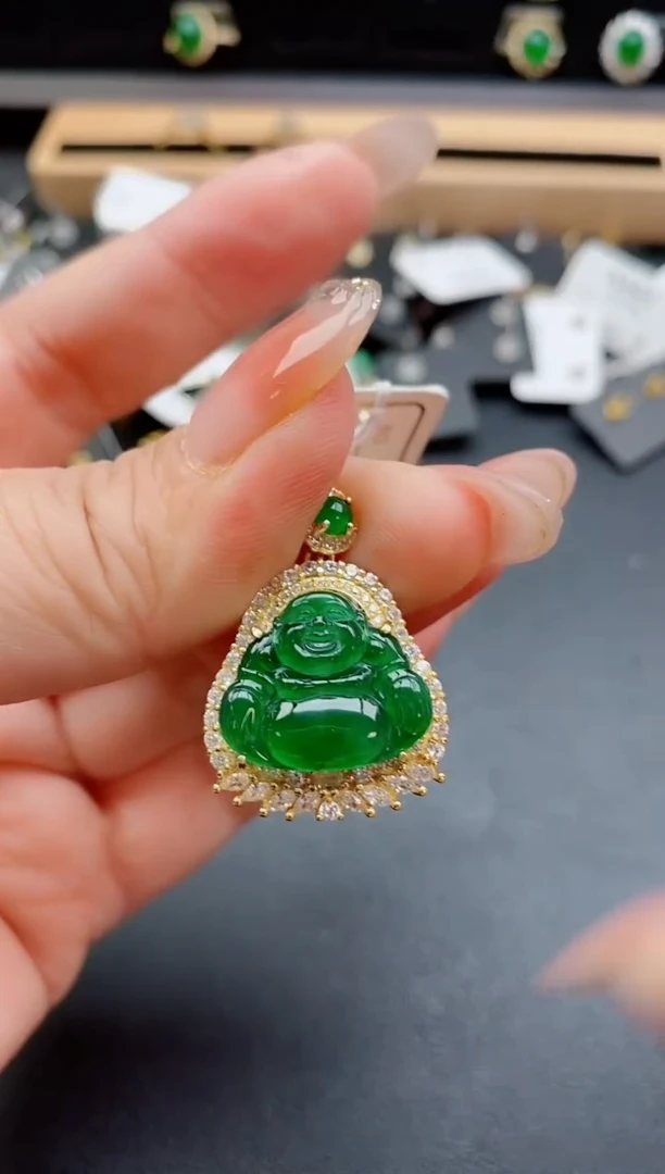 吊坠(赠链)银S925镶嵌翡翠1