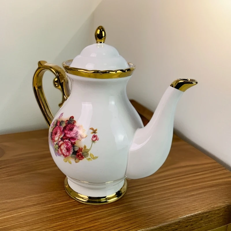【新疆包邮】gulbaskan qaynak 白色金边茶壶网红高档家用简约复古