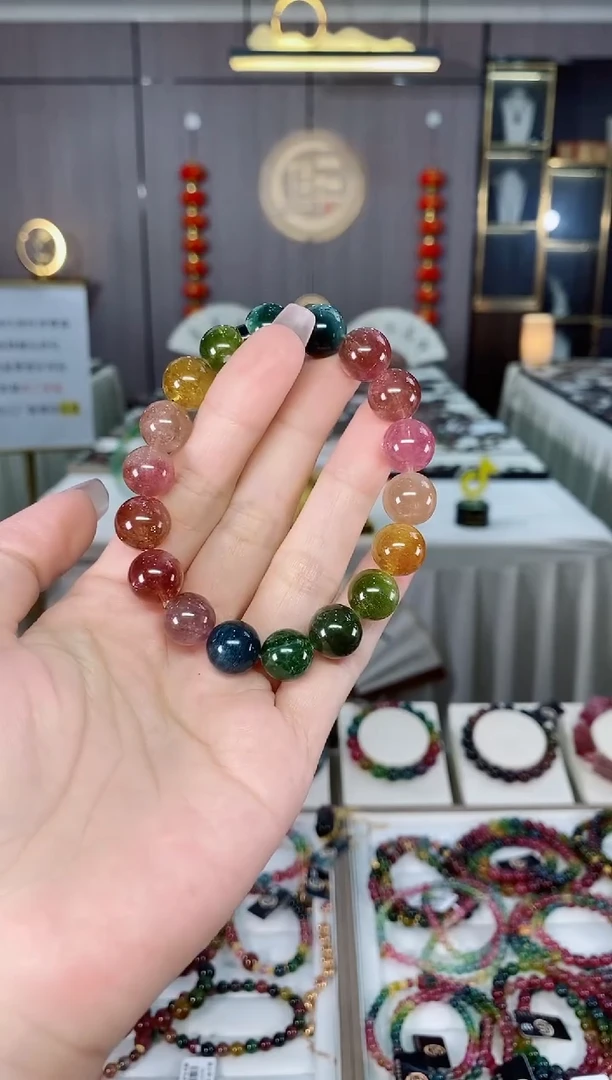 收藏级老矿碧玺单圈手串11mm+未镶嵌碧玺（多样性发一条）hon