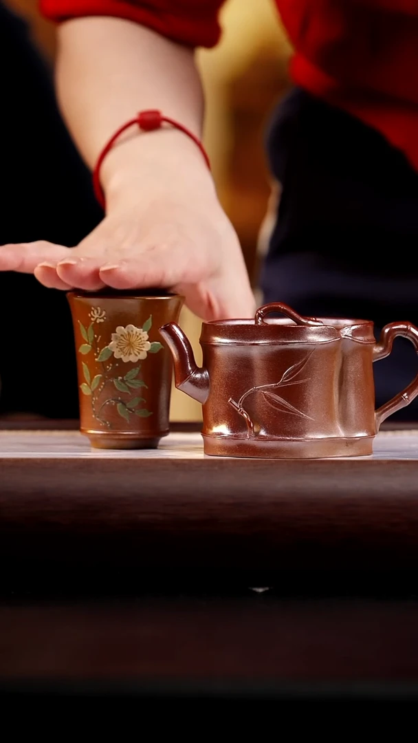 茶壶紫砂老段泥柴烧竹段