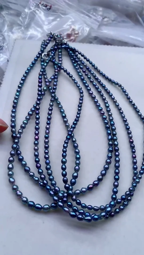 淡水珍珠合金项链多样性发其一，非无暇