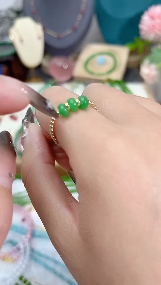 【闪购商品】翡翠戒指14K金镶嵌三生三世49