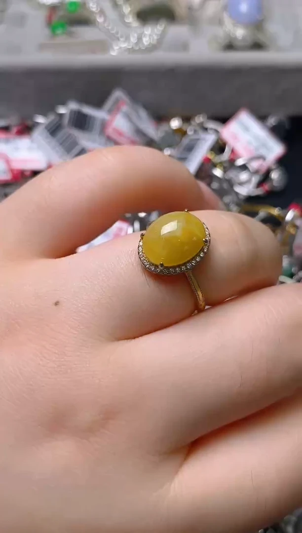 银S925镶嵌戒指翡翠百内无证书