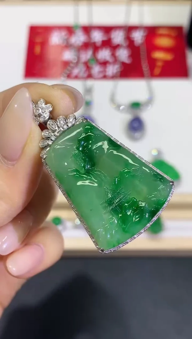 【闪购商品】翡翠项链18K金镶嵌团购11