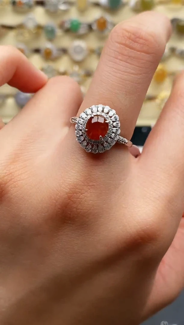 翡翠戒指银S925镶嵌1111111111+10