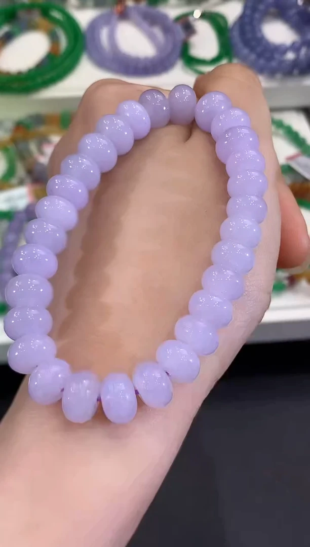 未镶嵌手串翡翠C41 紫货有色差