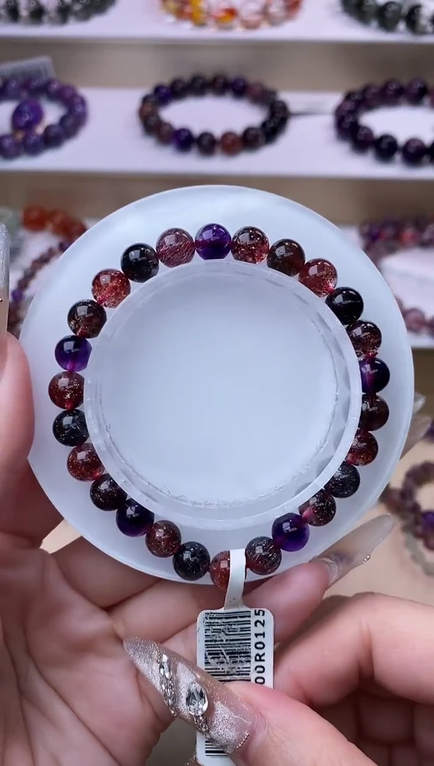 【闪购商品】水晶手链未镶嵌黑加仑超七单圈7m+