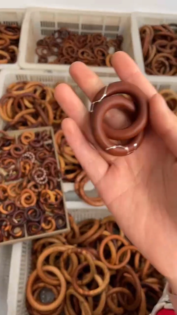 【闪购商品】木枣木老料子镶银六七星小乾坤圈