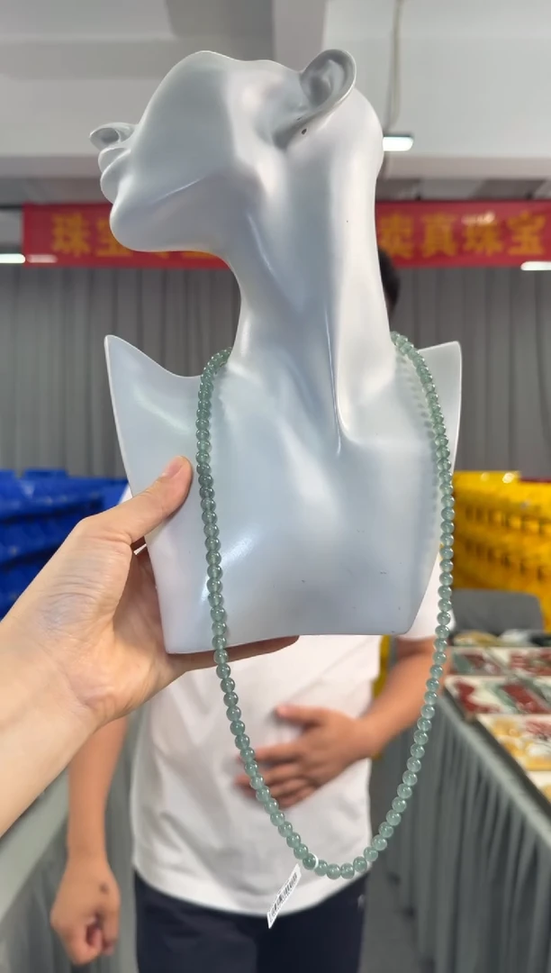 翡翠未镶嵌项链翡翠圆珠项链约6-6.5mm