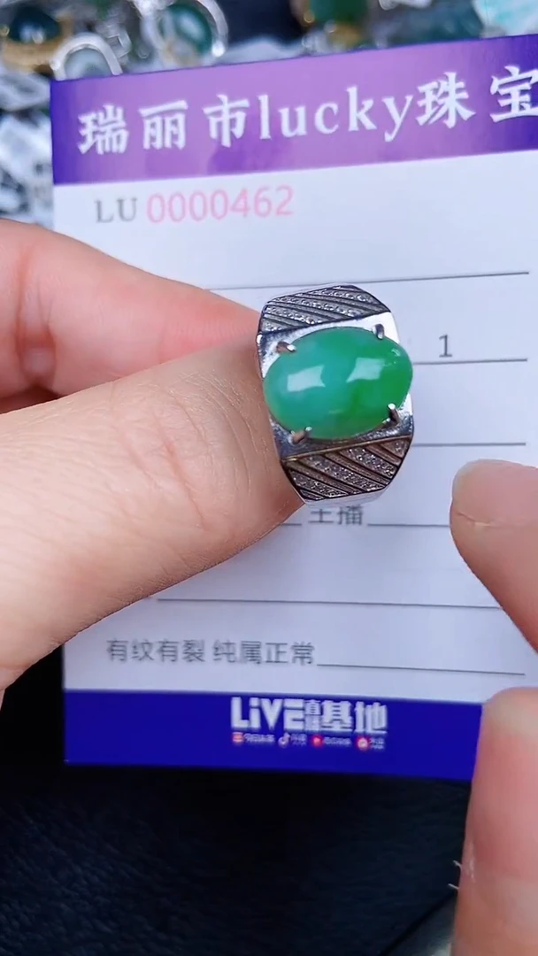 颈饰银S925镶嵌翡翠4652