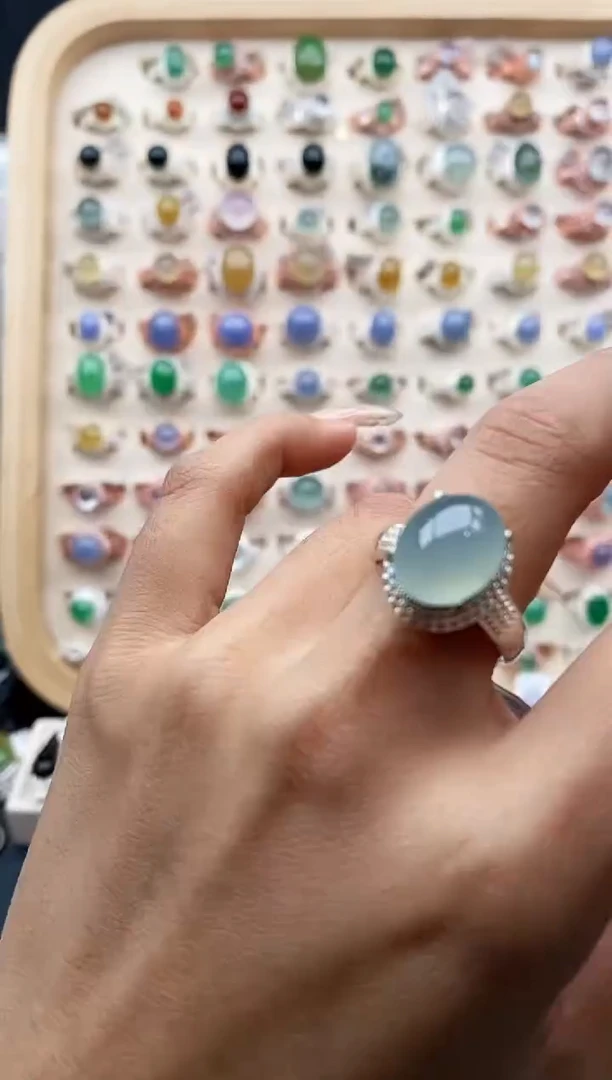 【闪购商品】翡翠戒指未镶嵌天然缅甸翡翠A货 4444+ 6+7