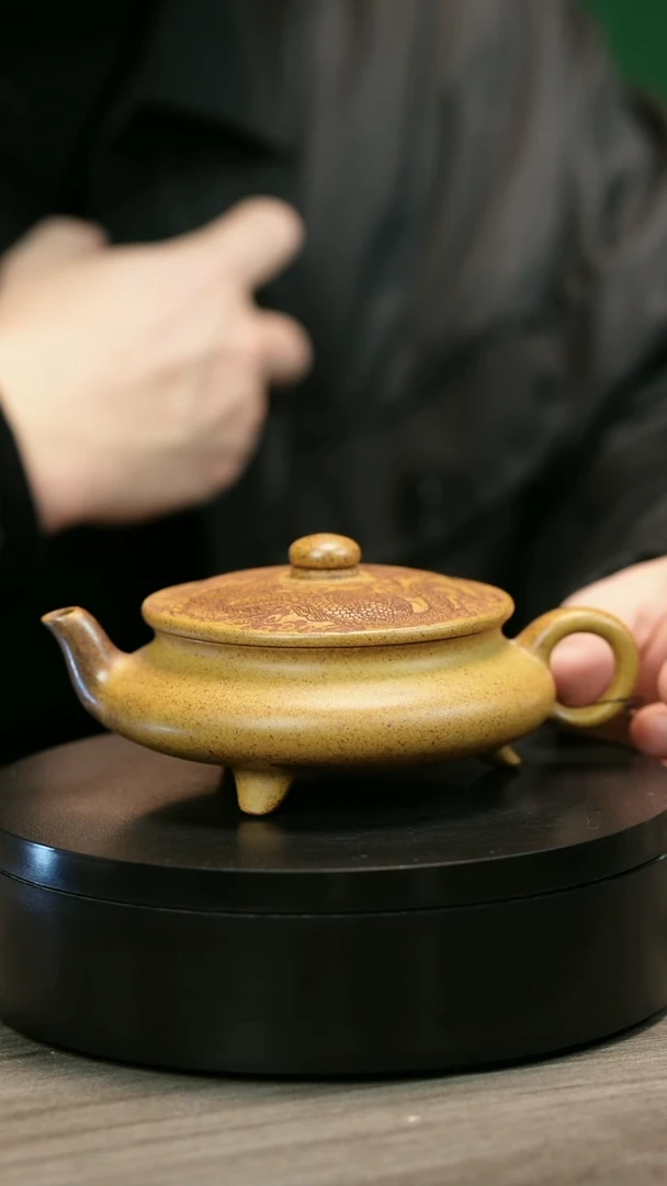 茶壶紫砂钉*H2134李小琴柴烧大明扁炉