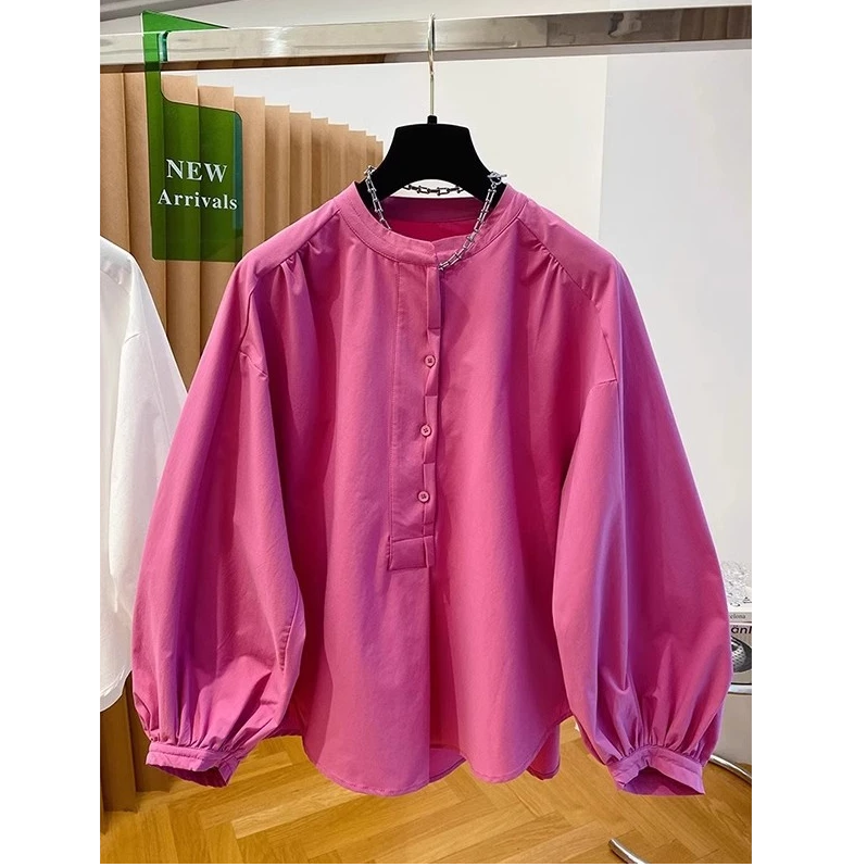 长袖衬衫女2025年春秋新款胖妹妹设计感小众独特超好看上衣高级感