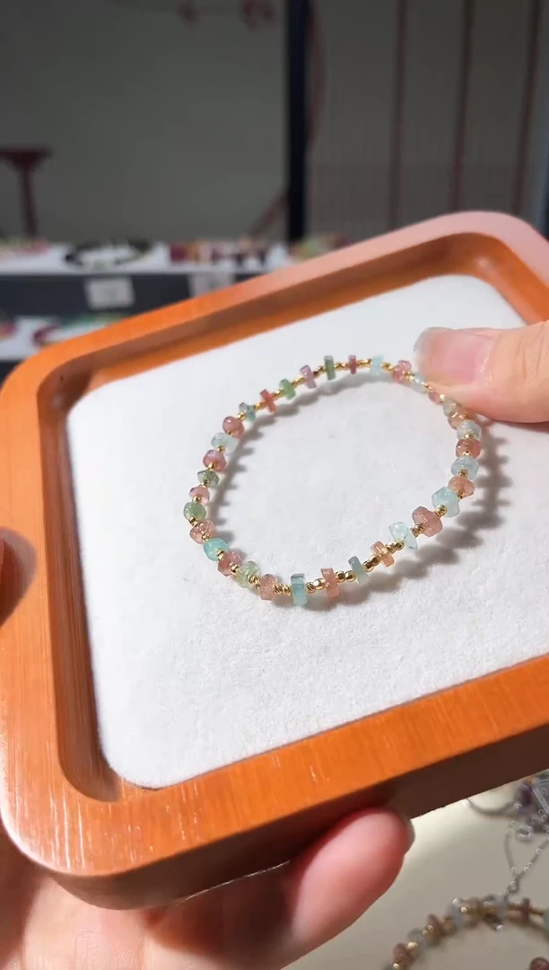 手链银S925镶嵌碧玺手串