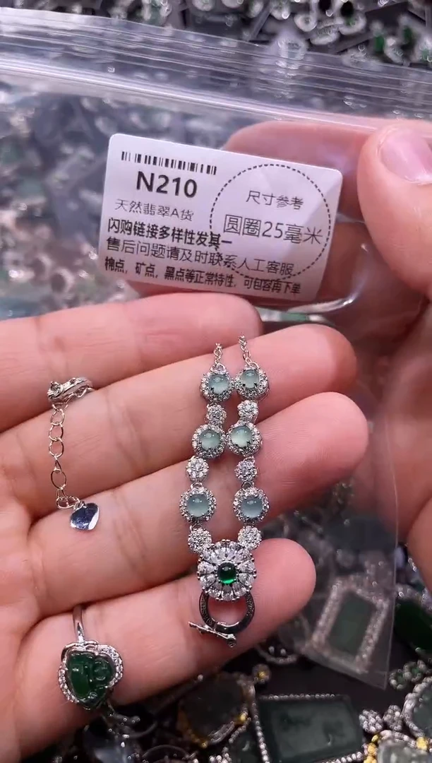 翡翠未镶嵌颈饰N210项链