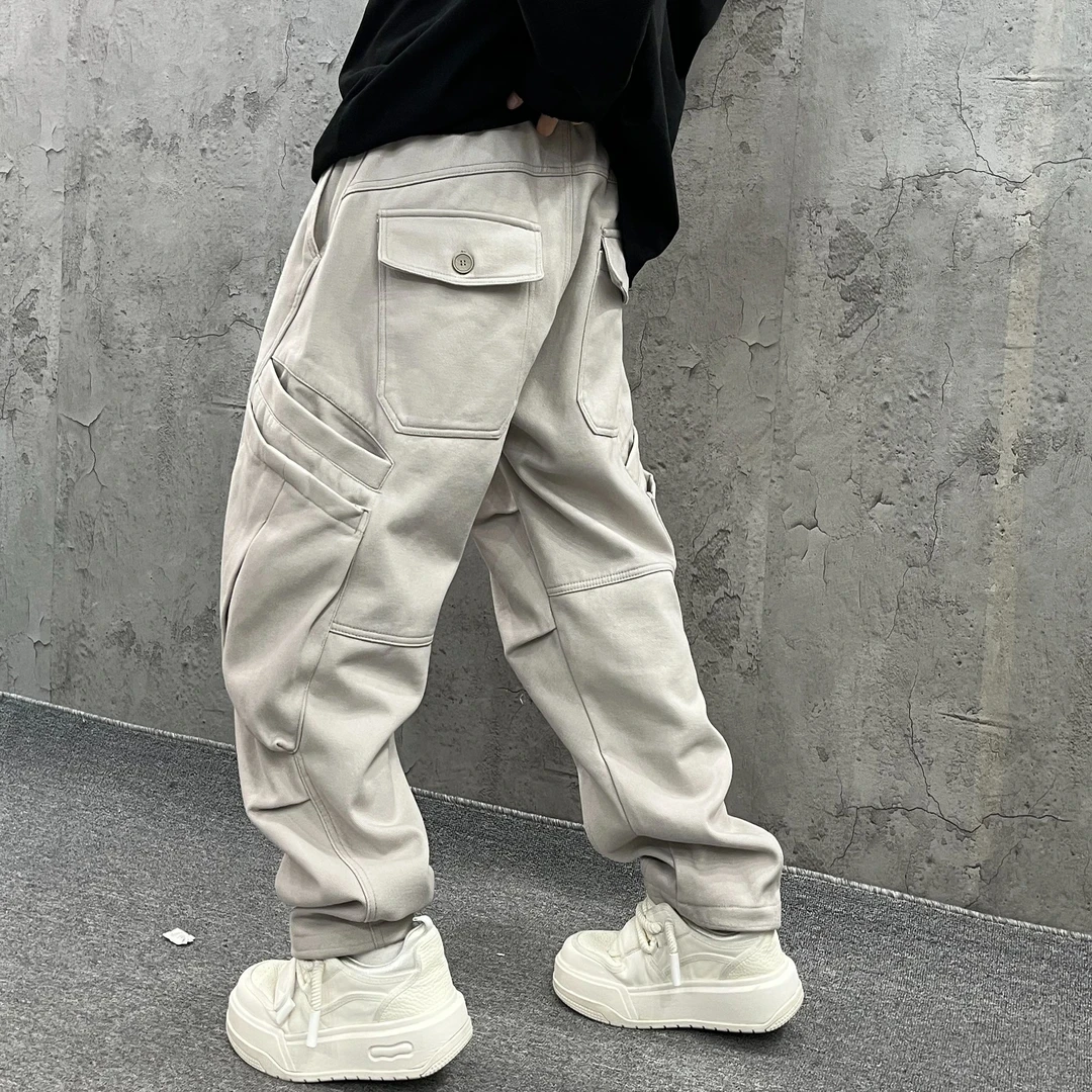 【新款推荐】冬季美式复古加厚休闲设计感男士工装休闲百搭长裤