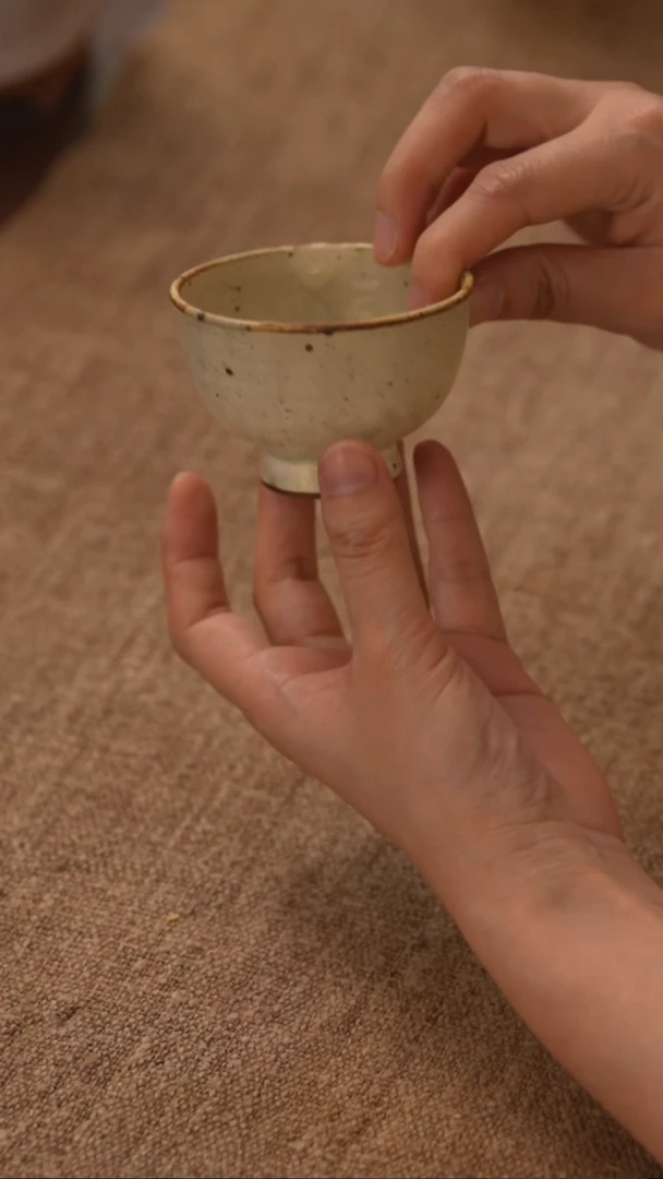 沐老师草木灰粉引主人杯50ml