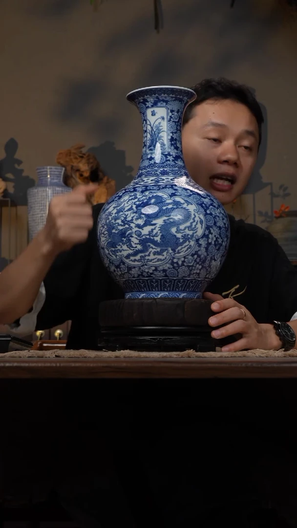 摆件WN问泥景德镇陶瓷花瓶摆件