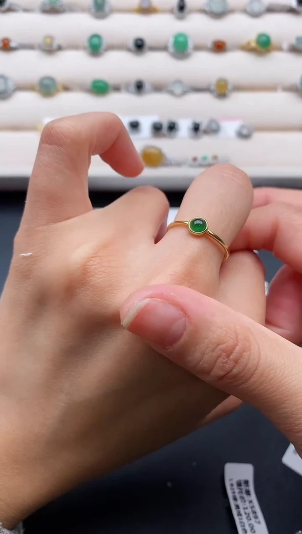 银S925镶嵌戒指翡翠6666666+1