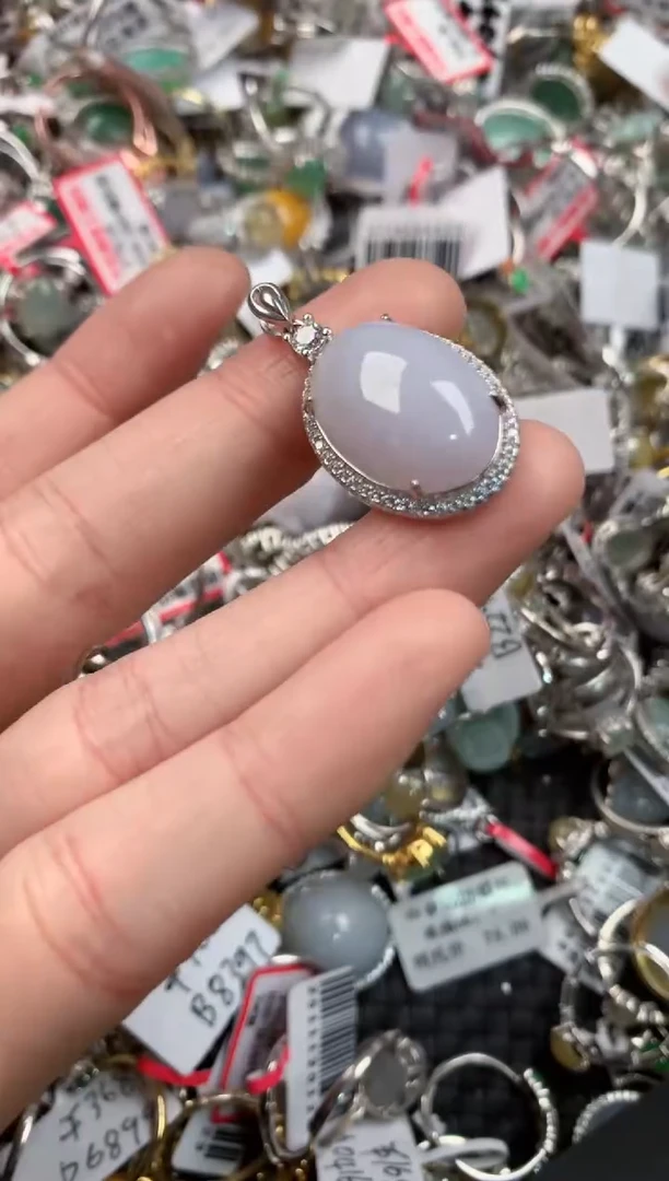 银S925镶嵌戒指翡翠333   10