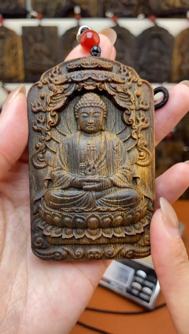 木木雕款芽庄 十二生肖（羊猴）守护 大日如来8cm送养香瓶