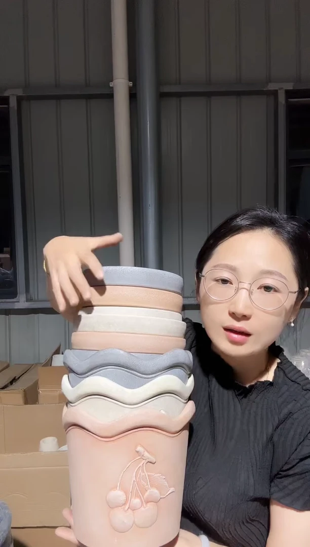 水果盆三个尺寸各3（三色各1个）共9带托