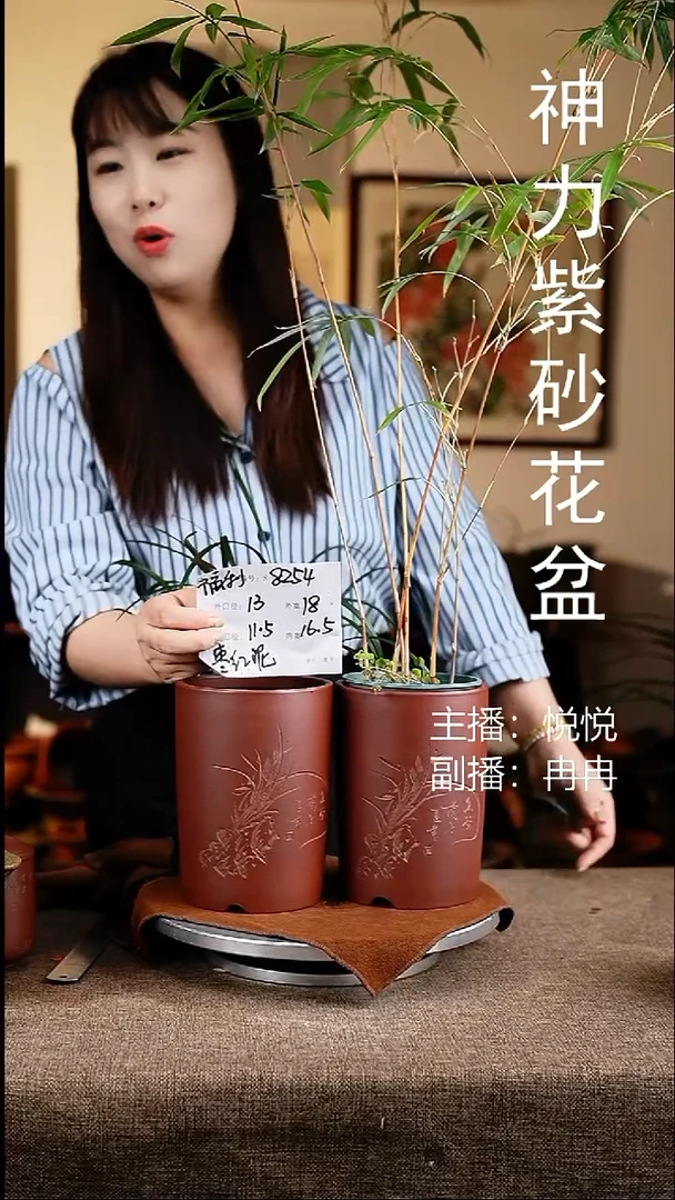 紫砂花盆花卉工艺8254