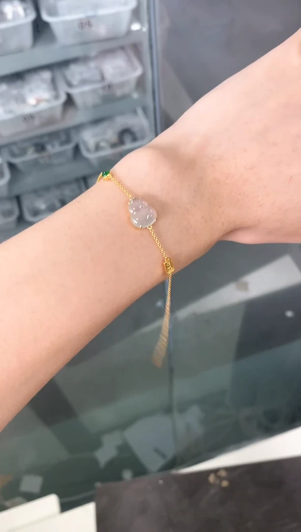 翡翠18K金镶嵌颈饰手链|不退不换