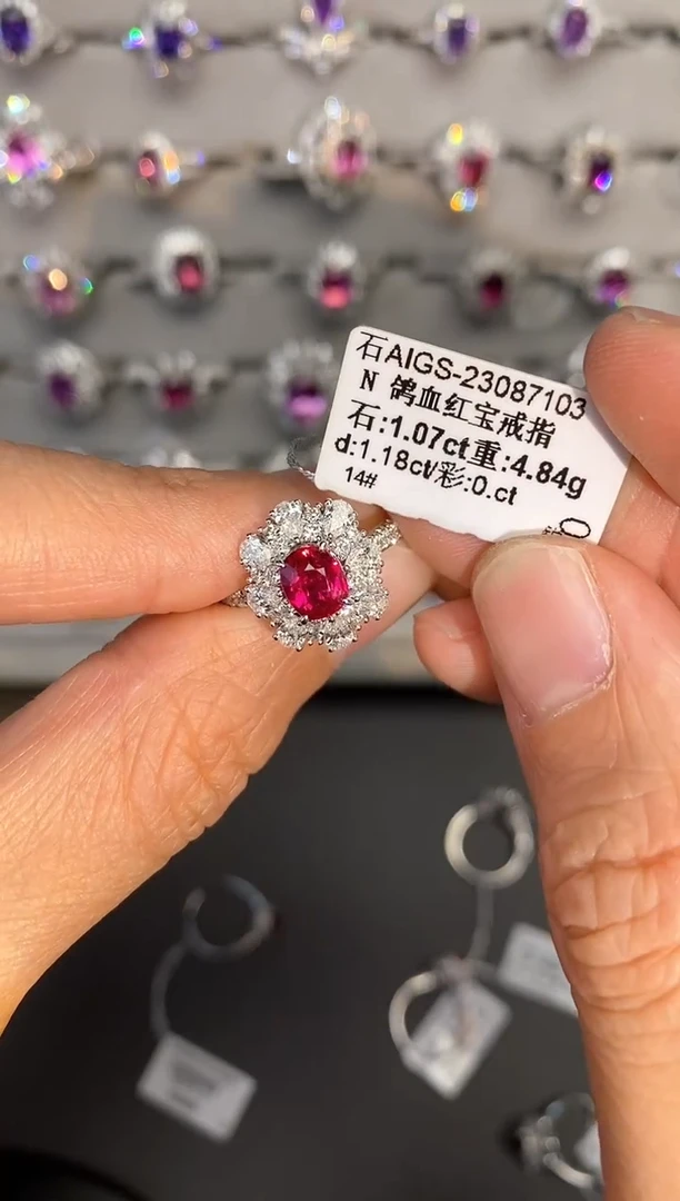 【闪购商品】红宝石戒指18K金镶嵌1.07ct-02尾款