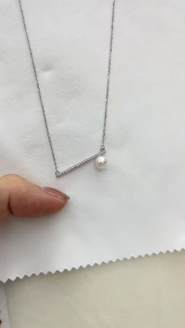 银S925镶嵌套链海水珍珠套链