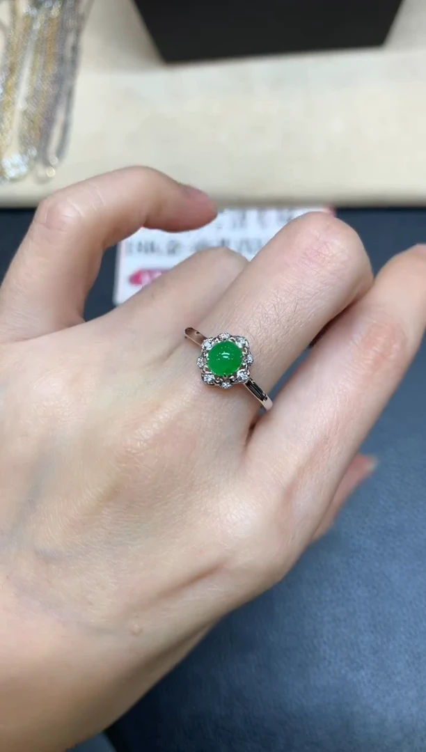 【闪购商品】翡翠戒指18K金镶嵌【无鉴赏期