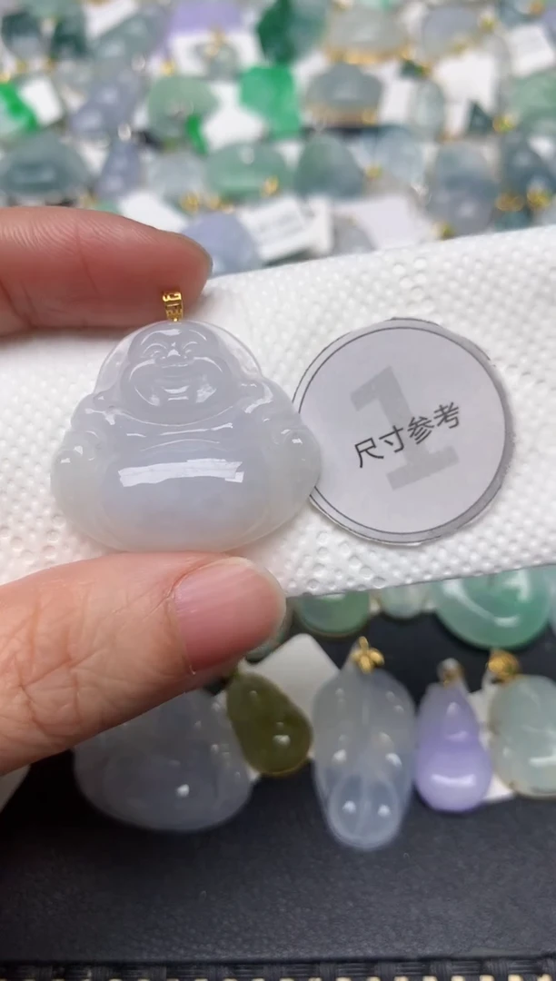 颈饰18K金镶嵌翡翠天然缅甸A货翡翠