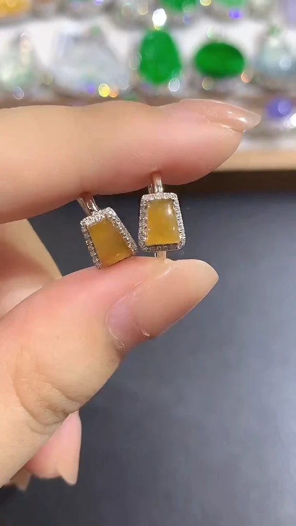 颈饰18K金镶嵌翡翠20-耳饰