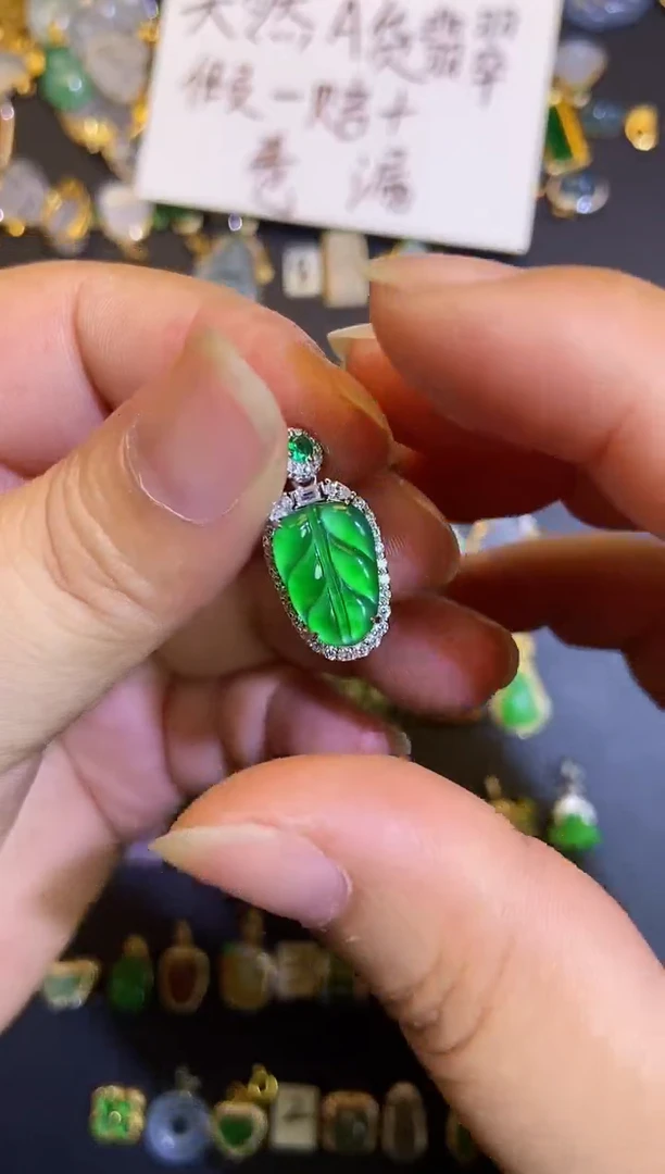 吊坠(不含链)银S925镶嵌翡翠1