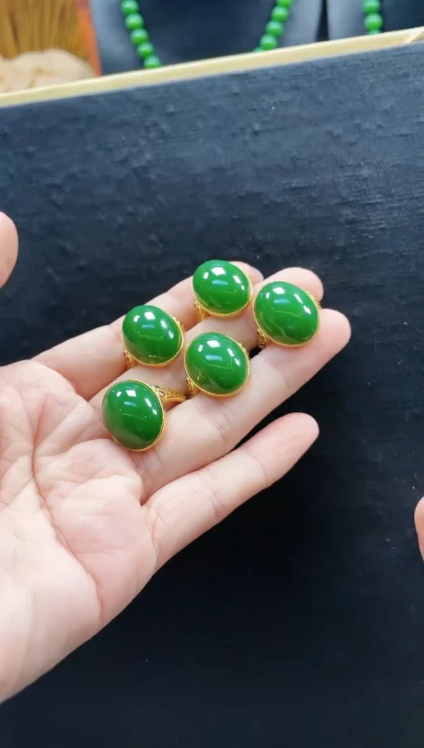 【闪购商品】和田玉戒指银S925镶嵌多样性发一