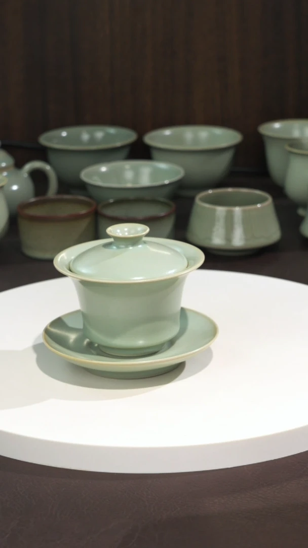 宣宝汝瓷原矿原釉手工作品微微瑕
