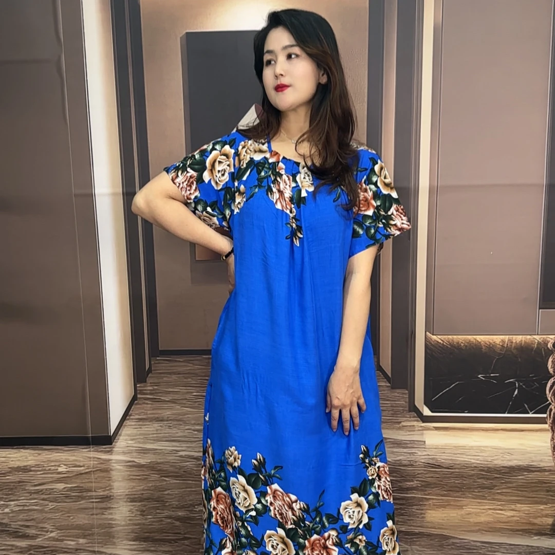 Atirgul图纹长裙气质时尚