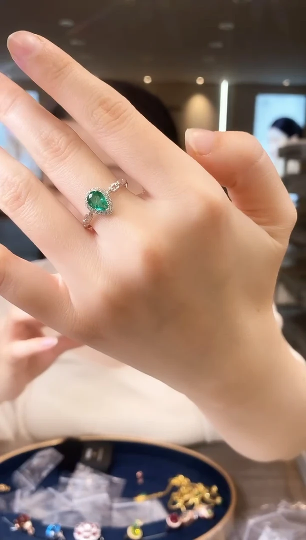 【闪购商品】祖母绿戒指银S925镶嵌05