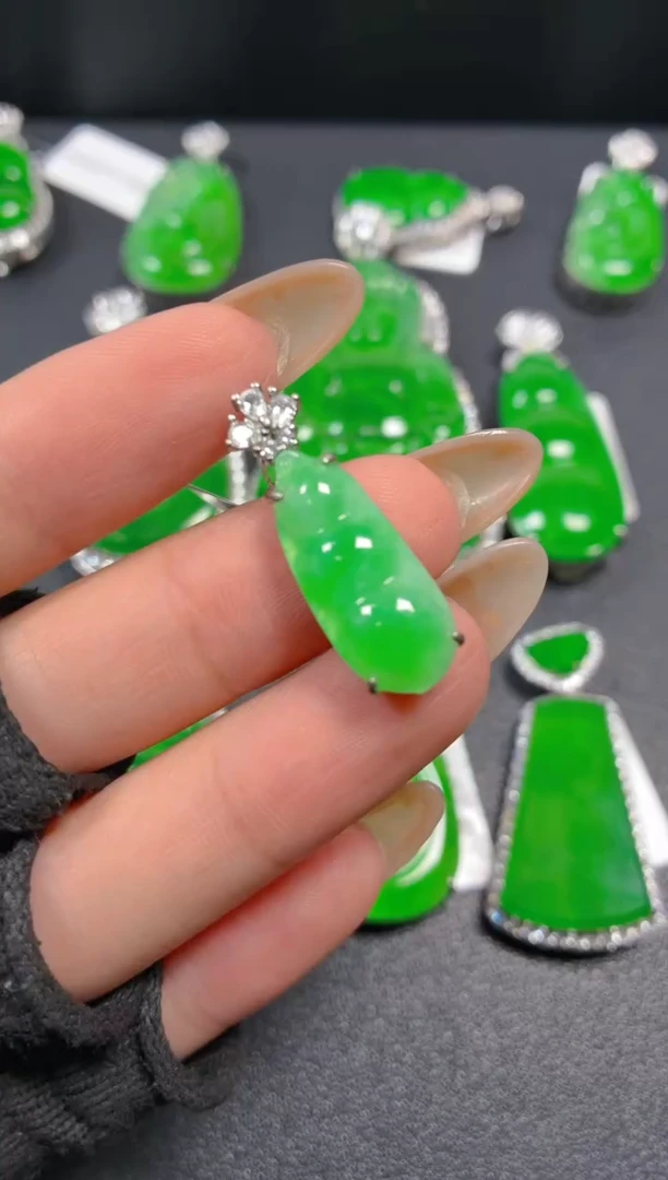 吊坠(不含链)银S925镶嵌翡翠001