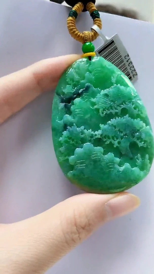 未镶嵌定制翡翠4688zm-毛货挂件山水145