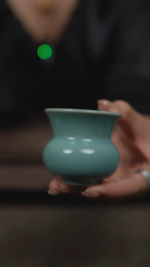 杯仿古老釉漱口杯瑕