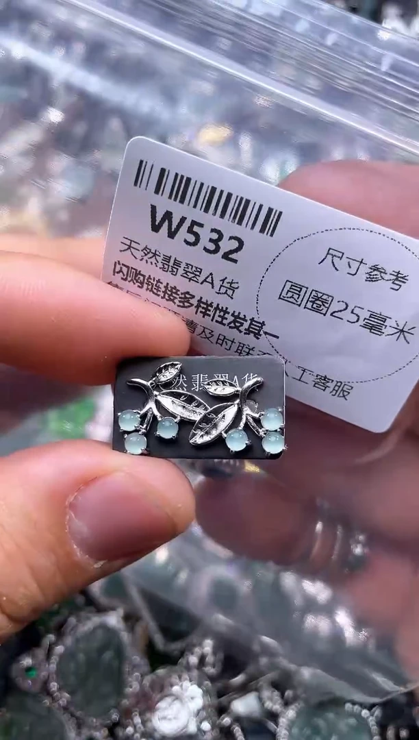 【闪购商品】翡翠颈饰未镶嵌W532耳钉