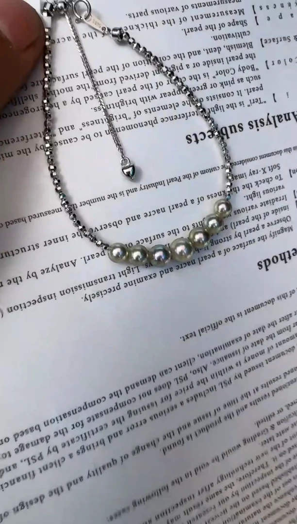 海水珍珠银S925镶嵌手链手链